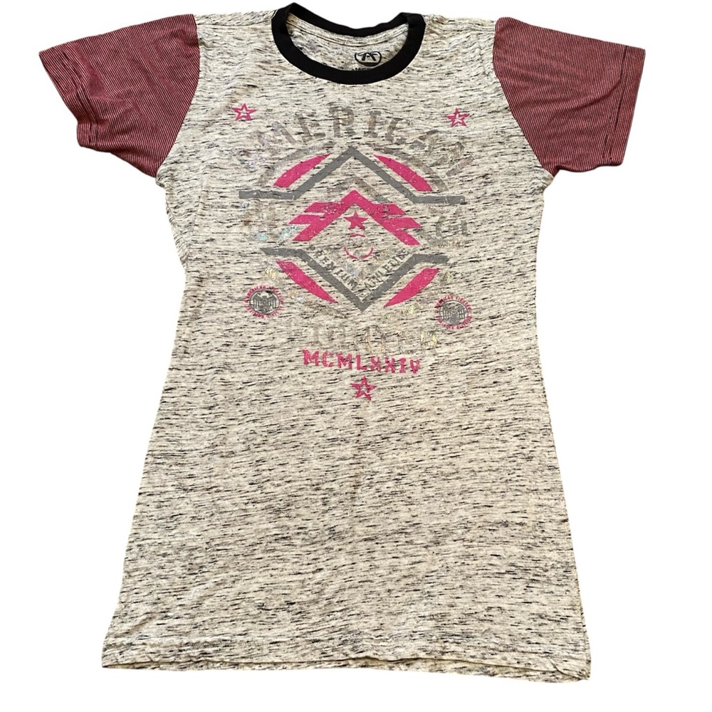 American Fighter Kids Tee - Pink and Gray